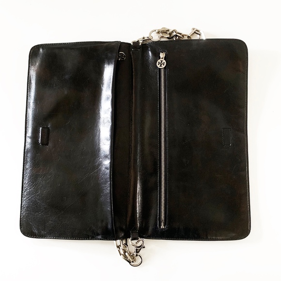 Tory Burch Reva Black Leather Convertible Clutch - Picture 3 of 4
